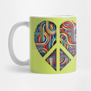 Colorful Abstract Heart-Peace Symbol Mug